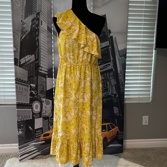 Cupshe Dresses Shoulder Long Dress Tan And Yellow Cupshe Poshmark